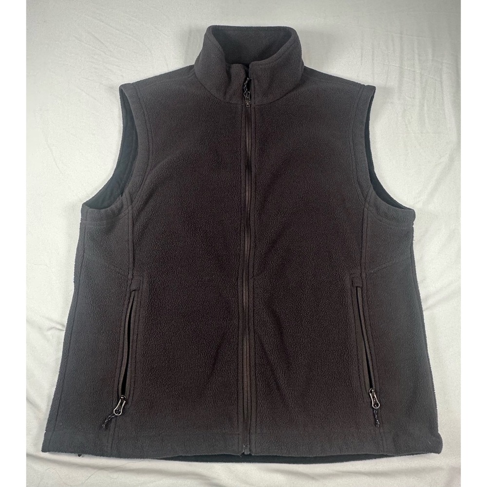 Joes USA Mens Fleece Vest Charcoal Gray Full Zip Sleeveless Jacket Large F219 - Picture 1 of 8